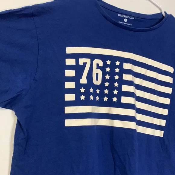 Cedarwood state 1776 USA (76) navy blue XL Tshirt - Picture 2 of 5